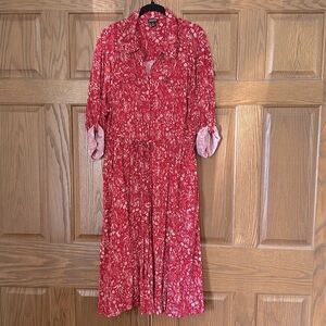 Torrid Midi Button Down Dress with tie waist